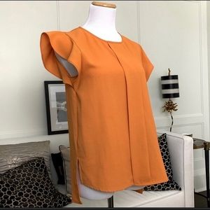 EUC Zara Blouse with Fluttered Sleeves